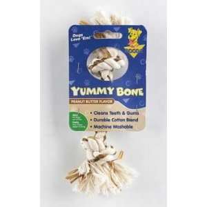   Yummy Two Knot Dog Bone, Small Peanut Butter 