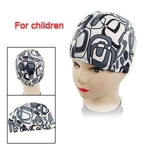 Children Elastic Head Band Black Gray Circles Pattern 