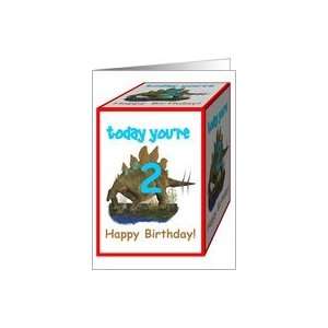  Two Years Old Birthday With Dinosaur Card Toys & Games