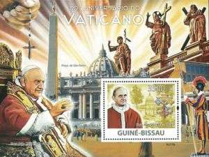 Guinea Bissau 2009 Stamp, 80 Ann. of Vatican, Place S/S  