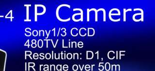 Sony 1/3 CCD 480TVL IR IP CCTV camera W/16ch software  