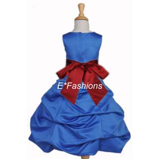 ROYAL BLUE APPLE RED CHILD GIRL DRESS 4 6 8 10 12 14 16  