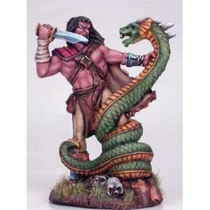   Visions in Fantasy Male Barbarian Fighting Snake Beast Toys & Games