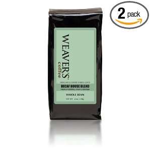 Weavers Coffee and Tea Decaf House Blend, Whole Bean, 12 Ounce Bags 
