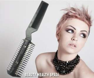 Salon Hair CUTTING CUT CUTTER THINNING RAZOR COMB Punk Emo Black +FREE 