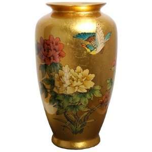 Oriental Furniture POR TCV GB 12 Tung Chi Vase in Gold 