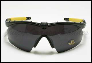 SNOW ALL SPORTS OUTDOOR Sunglasses RUBBER END BLACK AND YELLOW  