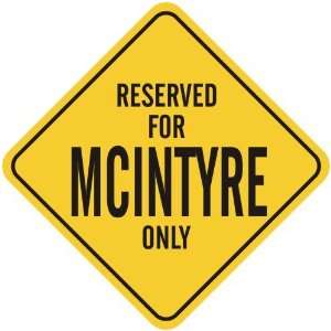   RESERVED FOR MCINTYRE ONLY  CROSSING SIGN