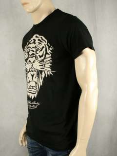 ED Hardy Mens Platinum New Tiger T shirt Stones Black  