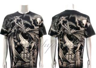   XXXL Rock Eagle T shirt Special Tattoo Skull Castle King Dragon Retro