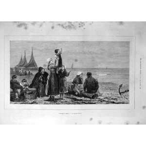  1876 Bource FatherS Coming Fisherman Beach Family