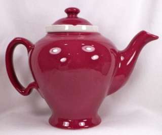 Vintage McCORMICK TEA MAROON TEAPOT TEA POT w STRAINER INSERT Pottery 