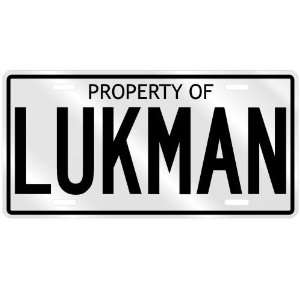  PROPERTY OF LUKMAN LICENSE PLATE SING NAME