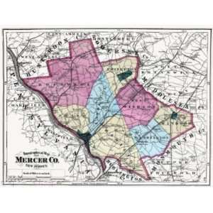  MERCER COUNTY NEW JERSEY (NJ) 1872 MAP