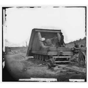   War Reprint Petersburg, Va. Railroad gun and crew