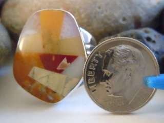 This is a gorgeous Inlaid Yellow Opal and Sterling Silver ring from 