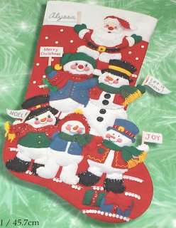 Bucilla Snowmen & Santa Felt X Mas Stocking Kit NIP 18  