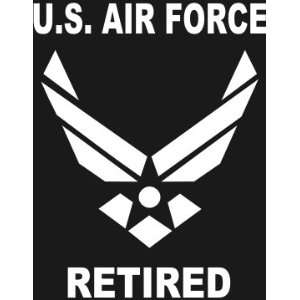 com U.S. AIR FORCE RETIRED Wings logo white window or bumper sticker 