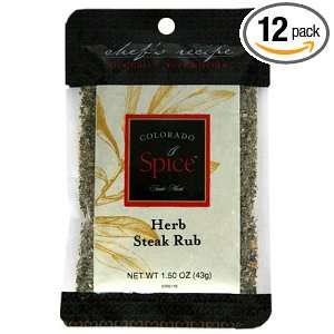 Colorado Spice Company, Herb Steak Rub, 1.5 Ounce Packet (Pack of 12 