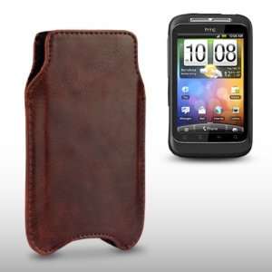  HTC WILDFIRE S BROWN GENUINE LEATHER SLIP IN POCKE, BY 