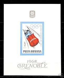 Romania 1967 Grenoble,Bobsleigh, Bl.64, MNH  