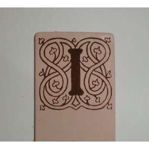  Floral Initial Leather Bookmark Style 2 Letter I 