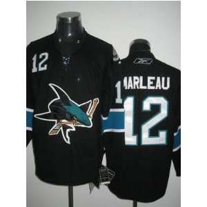  New San Jose Sharks Jersey #12 Marleau Black Hockey Jersey 
