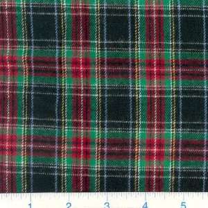  45 Wide Flannel Plaid Black & Red Fabric By The Yard 