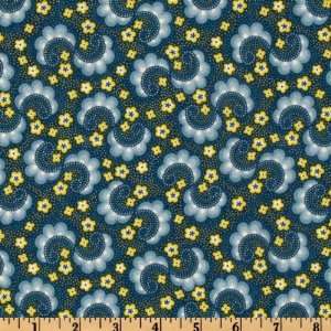  44 Wide Dear Jane II Mini Floral Blue Fabric By The Yard 
