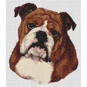  Brown & White Bulldog   Cross Stitch Pattern Arts, Crafts 