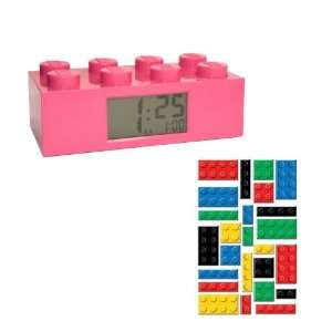  Lego Brick Alarm Clock Pink Plus Lego Brick Stickers Toys 