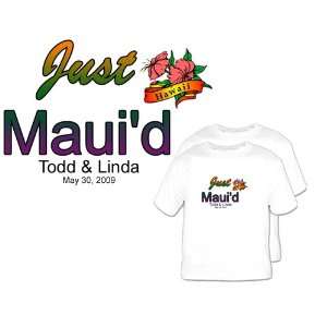   Married Wedding T Shirts Just Mauid 1 Bride Groom TackyT Clothing