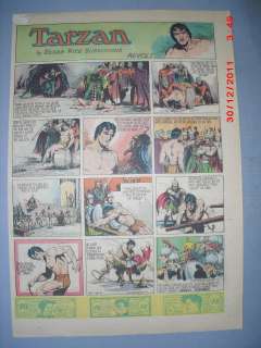 Tarzan Sunday Page by Burne Hogarth from 7/28/1940 Tabloid Size  