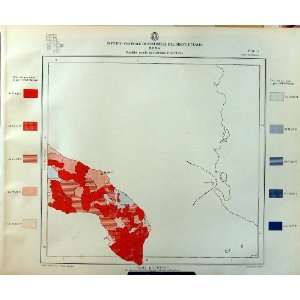   1929 Colour Map Italy Statistics Births Brindisi Legge