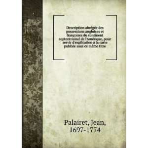   publiÃ©e sous ce mÃªme titre Jean, 1697 1774 Palairet Books