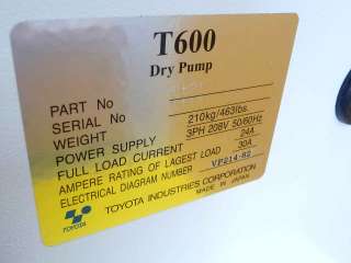 Toyota T600 Vacuum Dry Pump 0240 52730 new  