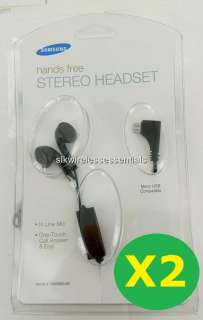 LOT2 NEW ORIGINAL OEM SAMSUNG MICRO USB HEADPHONES EARPHONES HEADSET 