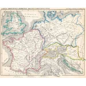    Wagner 1860 Antique Map of Gallia, Britannia