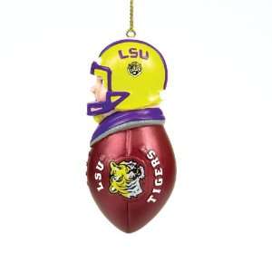 Pack of 8 NCAA LSU Caucasian Tackler Christmas Ornaments  