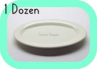Dozen Wide Rim Oval Platter Dish Ceramic White 9 3/8 Diner 