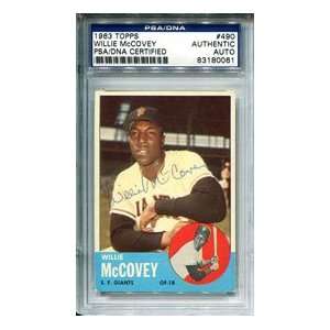 Willie McCovey Autographed 1963 Topps Card  Sports 
