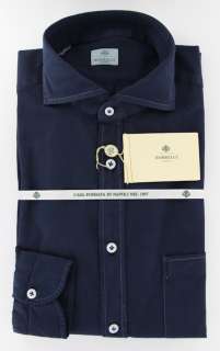New $425 Borrelli Navy Blue Shirt 15.5/39  