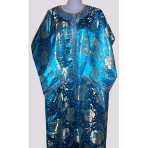 Moroccan Blue Kaftan With Broderies  by Treasures Of 
