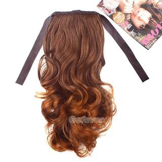   Long Wavy Ponytail Hairpiece Curly Wig 3/4 Fall Headband  
