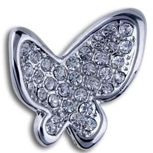    Silver Clear Crystal Butterfly Brooches And Pins Pugster Jewelry