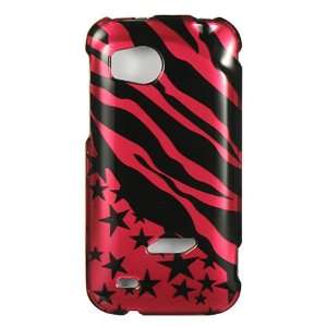  HTC Vigor 6425 Graphic Case   Hot Pink Zebra Star (Package 