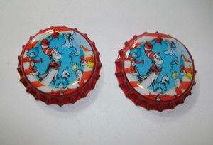 Dr Seuss Characters Red Bottle Caps  