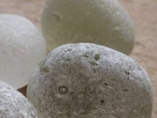   sparkly English sea glass egg boulders / snow balls / eggs x 4 16oz
