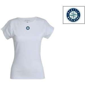 Seattle Mariners Womens Signature T shirt by Antigua Sport   White 
