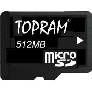 TOPRAM 512MB MICROSD MICRO SD CARD TRANSFLASH TRANS FLASH TF T FLASH 